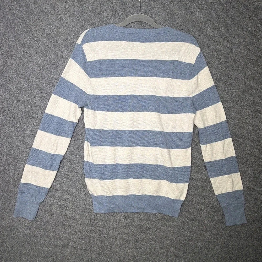 J. Crew Knit Sweater Size S Blue White Striped Nautical Preppy Coastal Classic